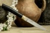 Нож Кизляр Кавказский сталь Z60, полированный, ручка граб, чехол Кожа