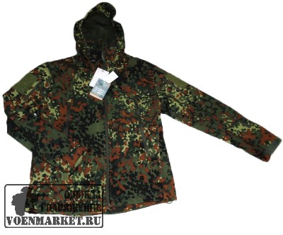Куртка STALKER Shark Skin Soft Shell, толстый флис, flecktarn *3XL раз.защита от ветра и влаги,Россия