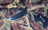 Нож Кизляр Бекас-2 сталь AUS8, полированный с орнаментом, ручка кавказский орех, чехол Кожа